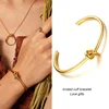 Trendy Round Circular Open Knot Cuff Bangle Bracelets For Women Elegant GoldColor Jewelry Noeud Armband Pulseiras 2