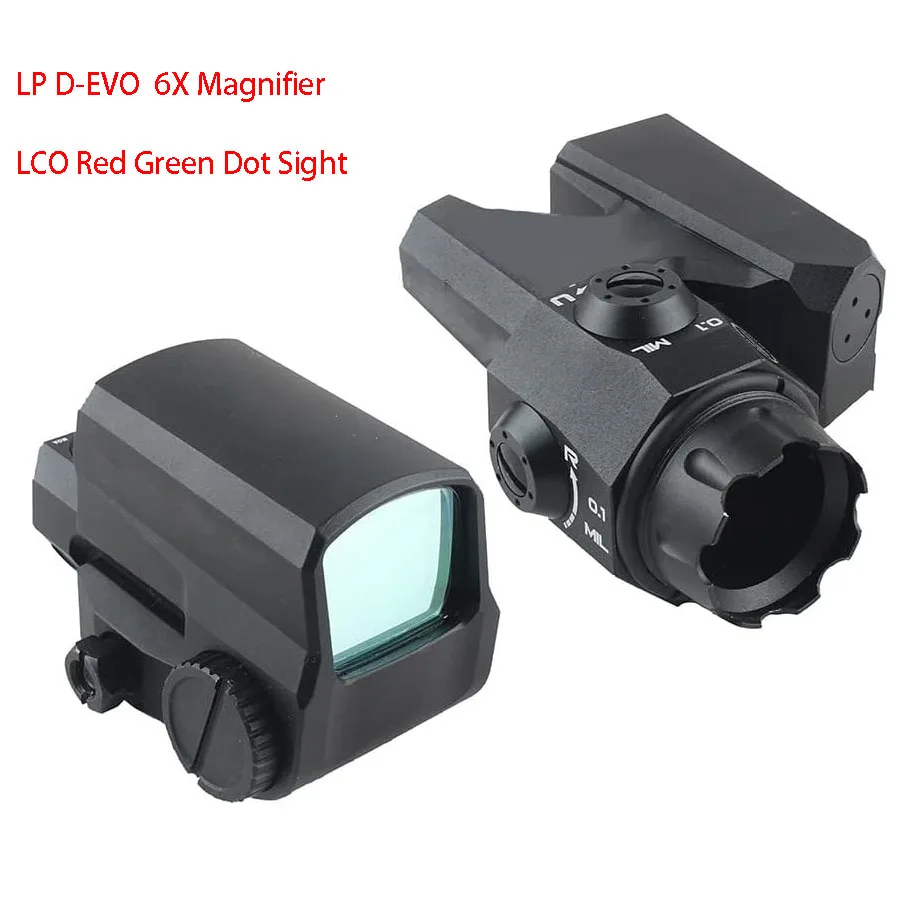 

LP D-EVO Dual-Enhanced View CMR-W Reticle Rifle Scope 6X Magnifier with LCO Red Green Dot Sight Set Reflex Sights Hunting