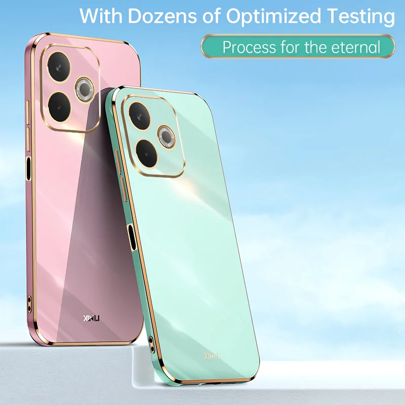 Luxury Plating Shockproof Silicone Back Cover - Soft and Durable Phone Case