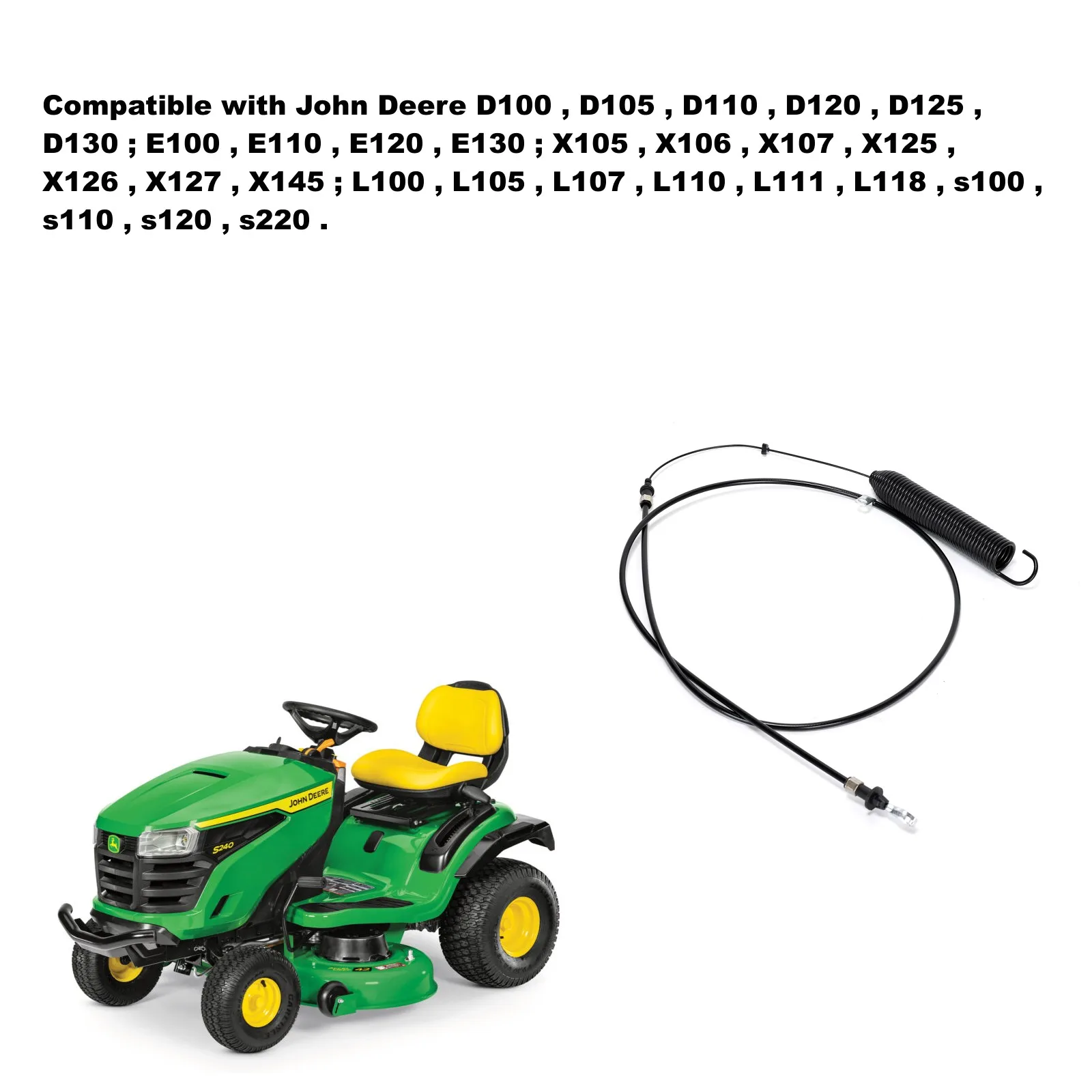 Cable de compromiso de cuchilla para cortacésped GY22387 PTO, Compatible  con John Deere 107S D100 D105 D110 D120 D125 D130 X105 X106 X107 X125 X126  - AliExpress, image size:1600x1600
