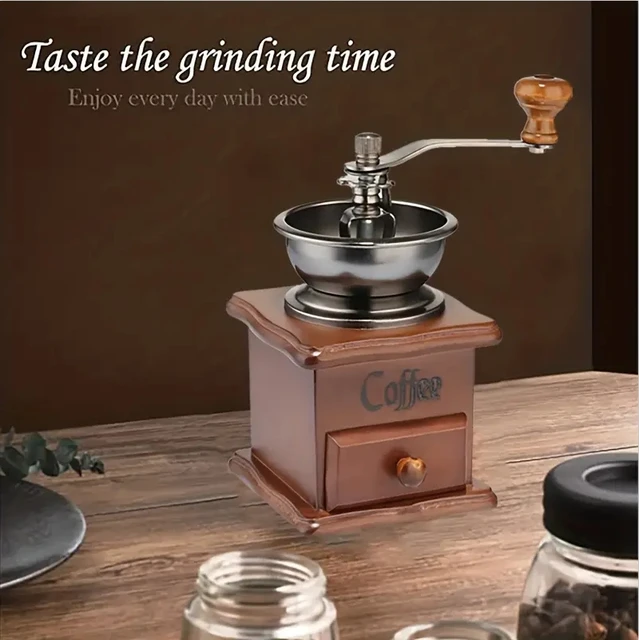Manual Coffee Grinder - Classic Italian Style Hand Crank Mill with Adjustable Portable Multipurpose Bean Grinding Machine 2