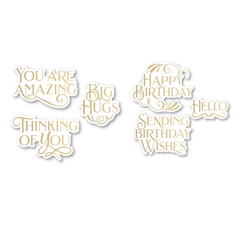 

You Are Amazing Birthday Wishes Hot Foil Plate and Die for New Arrivals 2022 Scrapbooking Frame Card Craft Supplies No Stamp