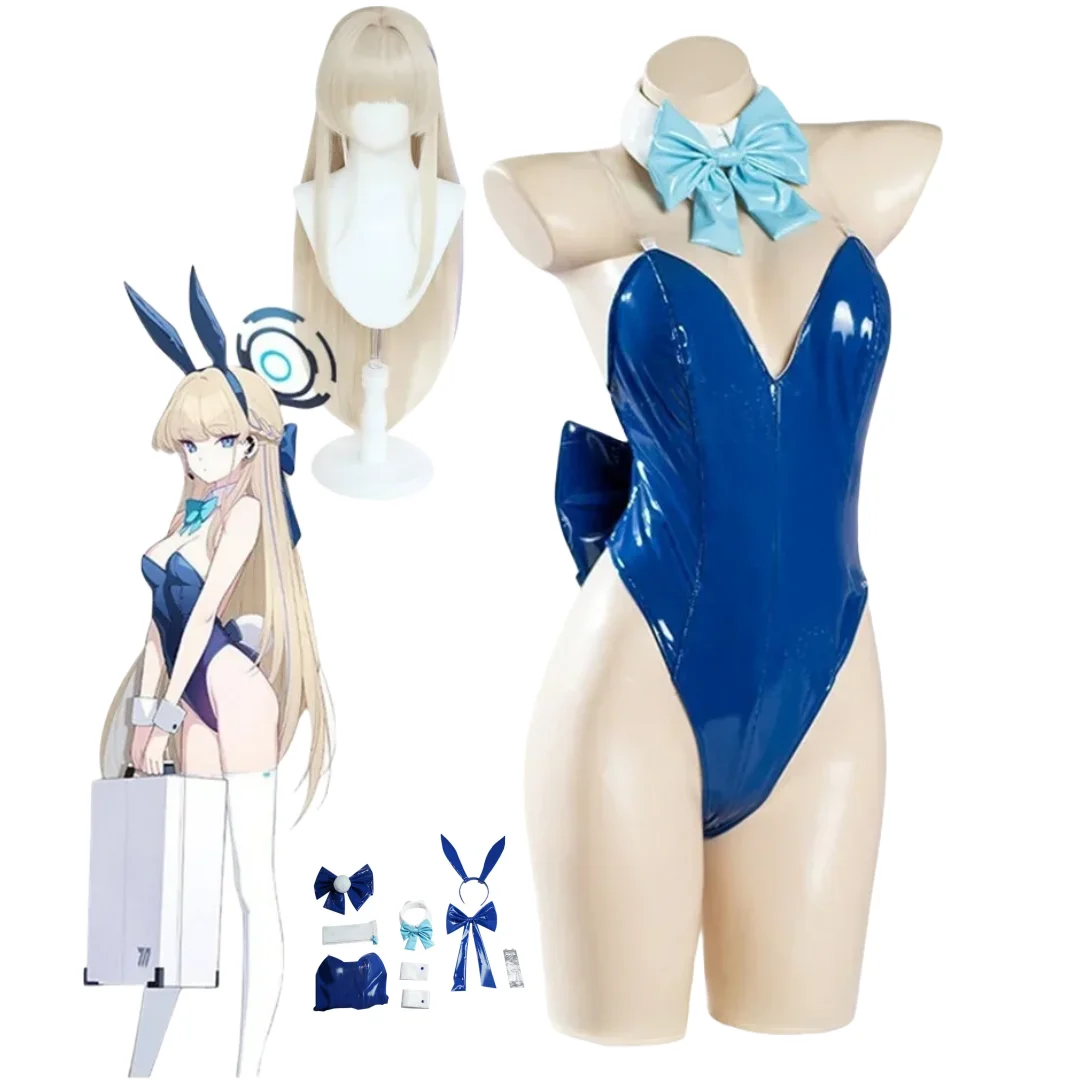 

Game Blue Archive Asuma Toki Cosplay Costume Women Uniform bikini Outfit Wig Sets