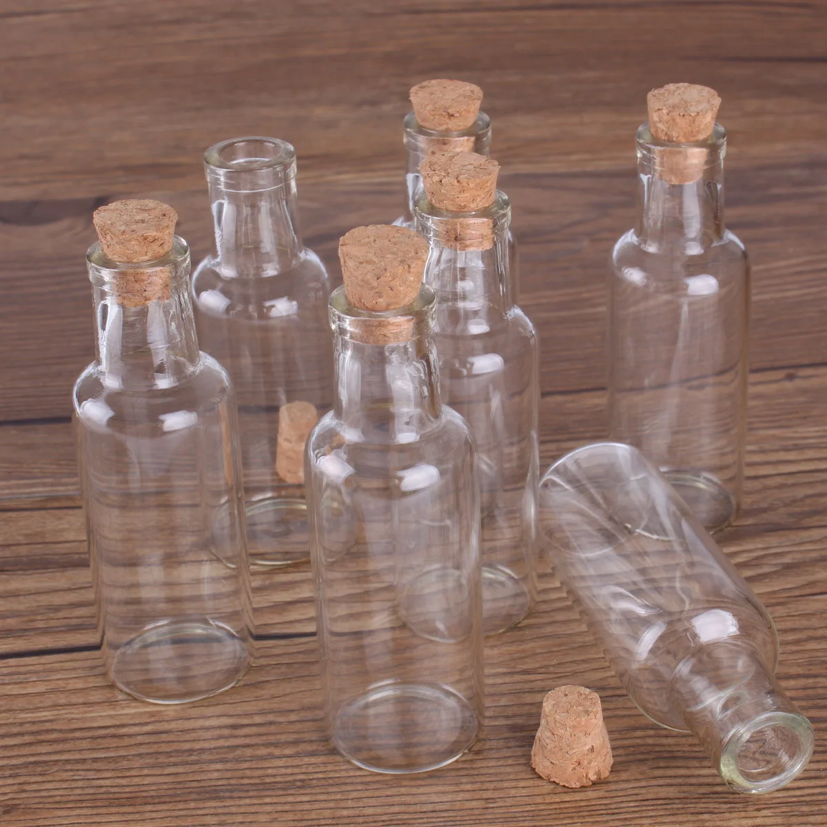 20pcs 25ml size 27*80*10mm Transparent Glass Wishing Bottles with Cork Stopper Empty Spice Jars Vials Christmas Wedding gift 4