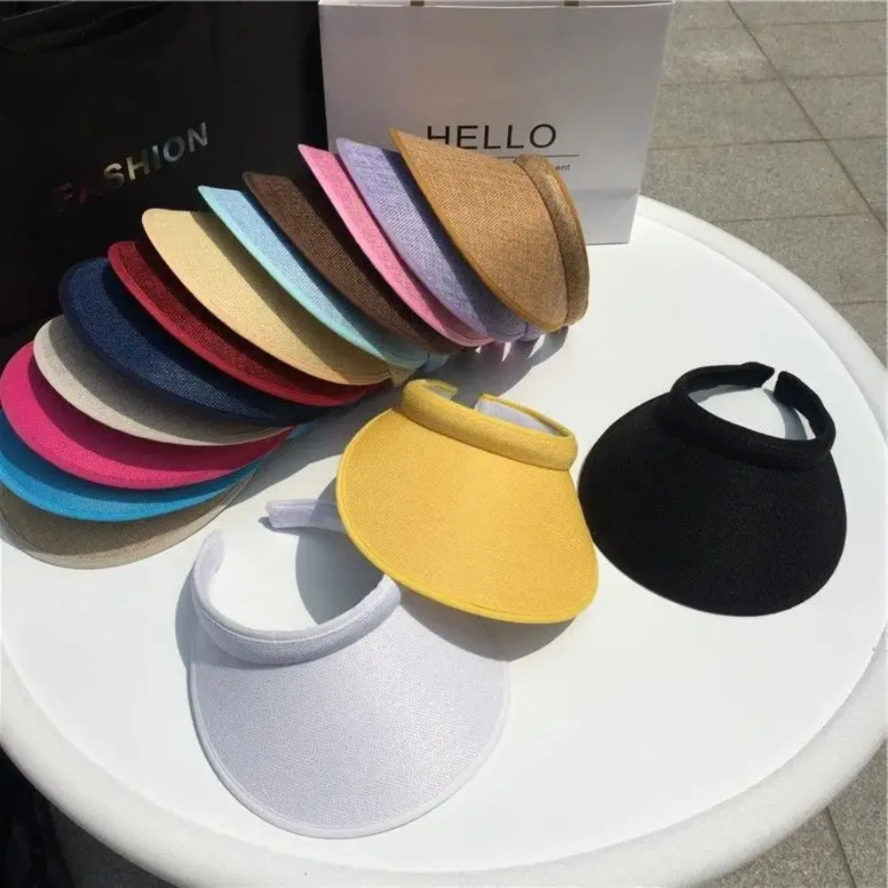 1 Stück Sommer-Sonnenblenden für Damen, verstellbare Kappe, Sport-Sonnenblenden für Herren, Clip-On-Sonnenblenden mit breiter Krempe, Strohkappen-Sonnenkappe – Detail 2