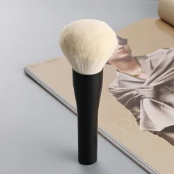 Deluxe Fluffy Facial Powder and Blush Brush - Professional Makeup Tool (Black opp)