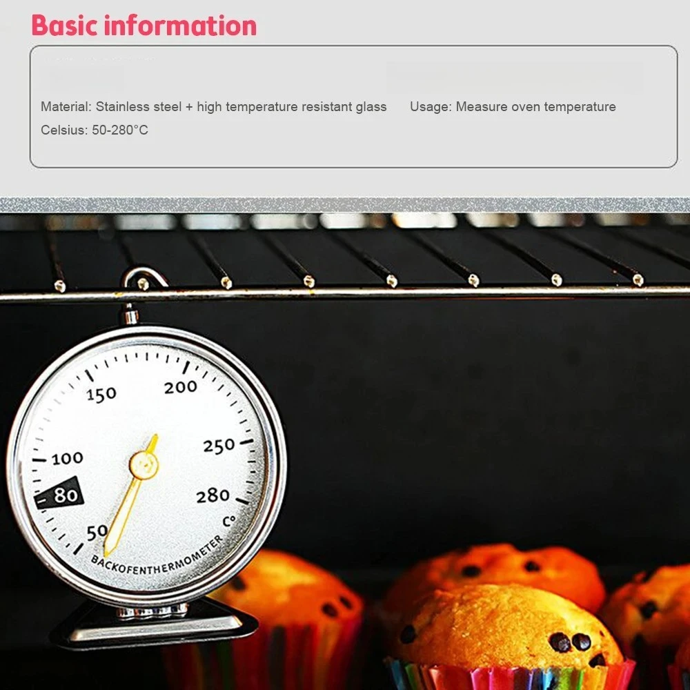 Stainless Steel Oven Large Dial Thermometer Household
