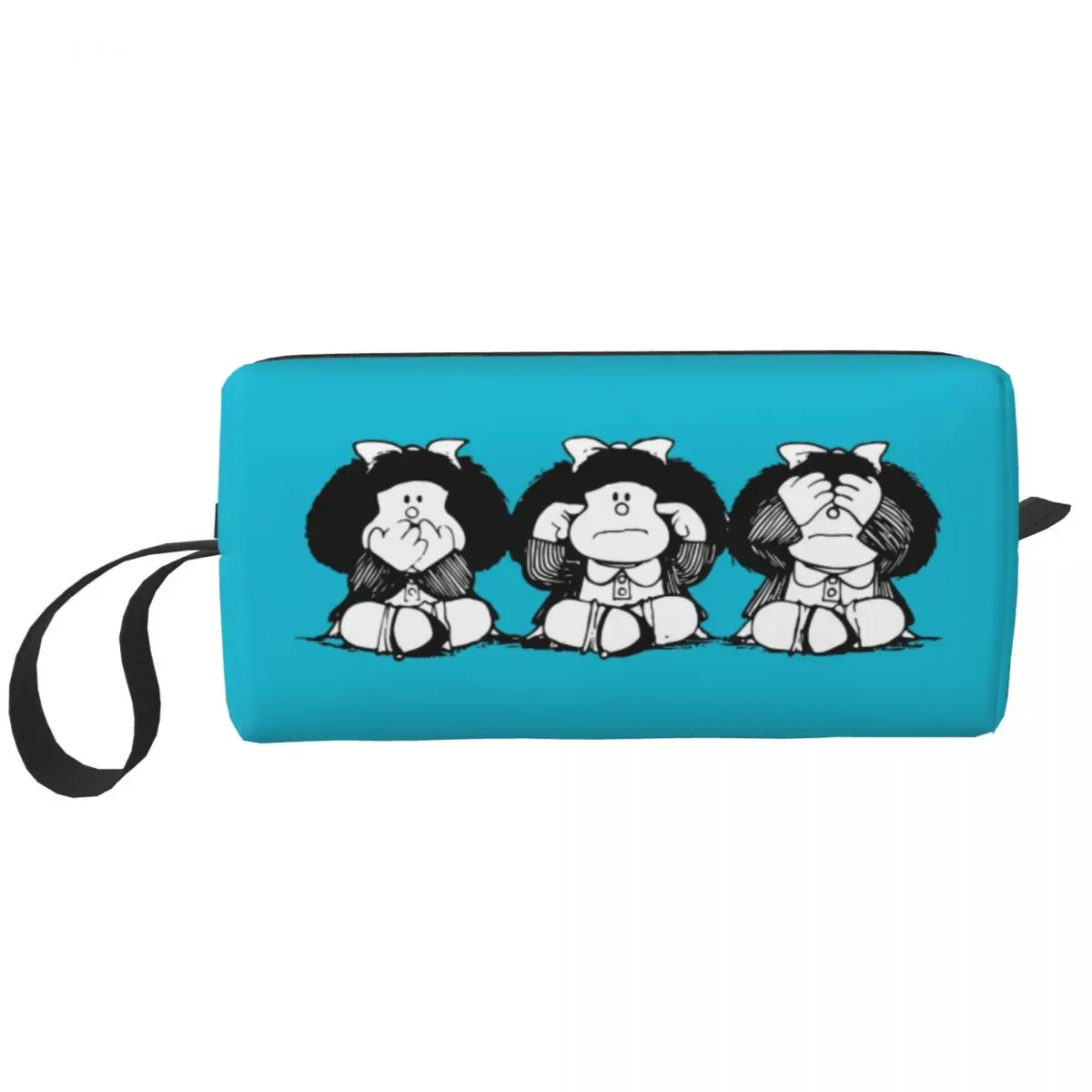 

Travel Humor Mafalda Toiletry Bag Cute Quino Cartoon Manga Makeup Cosmetic Organizer Women Beauty Storage Dopp Kit Box