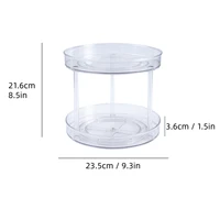 Lnofxas 360 Rotation Cabinet Turntable Organizer Storage Spice Rack Drink Cosmetic Storage Rack Transparent For Kitchen Bathroom 2