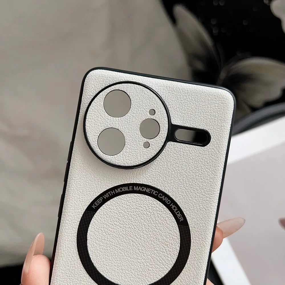 Luxury PU Leather Wireless Charging Protective Phone Case in Elegant Shell Design
