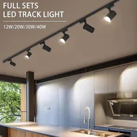 LED Track Light 220V Ceiling Spot Led 12/20/30/40W Ceiling Lamp for Living Room Kitchen Line Lighting Rail Systems Spotlight Set 1