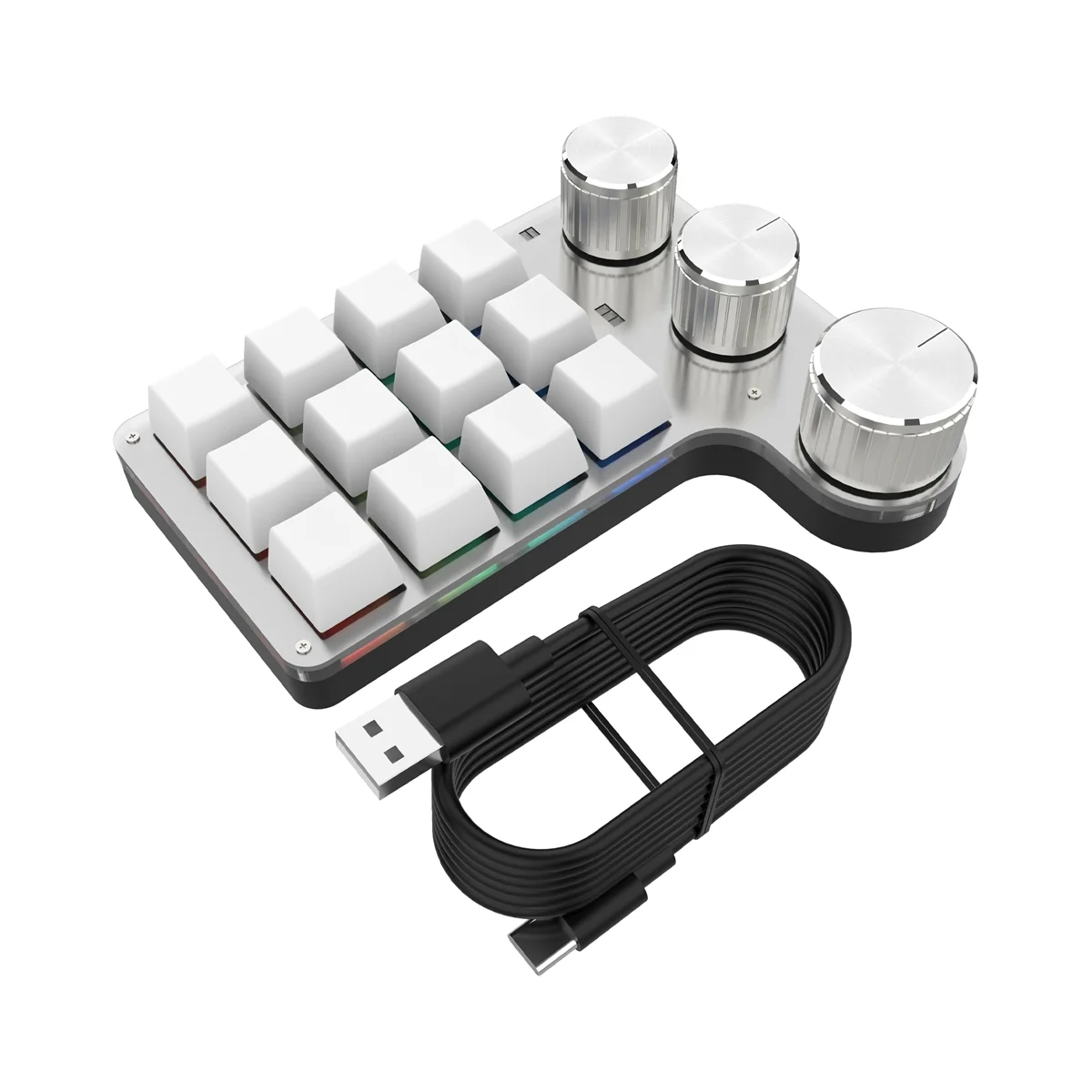 

Клавиатура Механическая программируемая с RGB-подсветкой, 12 клавиш, 3 ручки