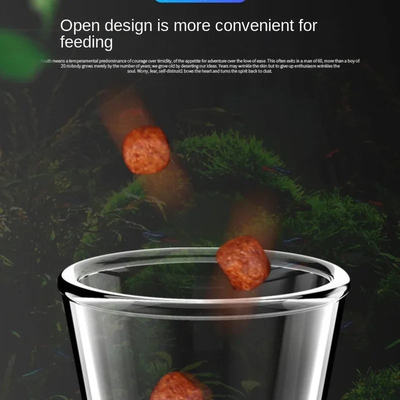 Transparent Glass Feeder Tube Fish Tank Shrimp Snail Food Feeder Bowl Aquarium Feeding Accessories Shrimp Feeders 20/25/30cm