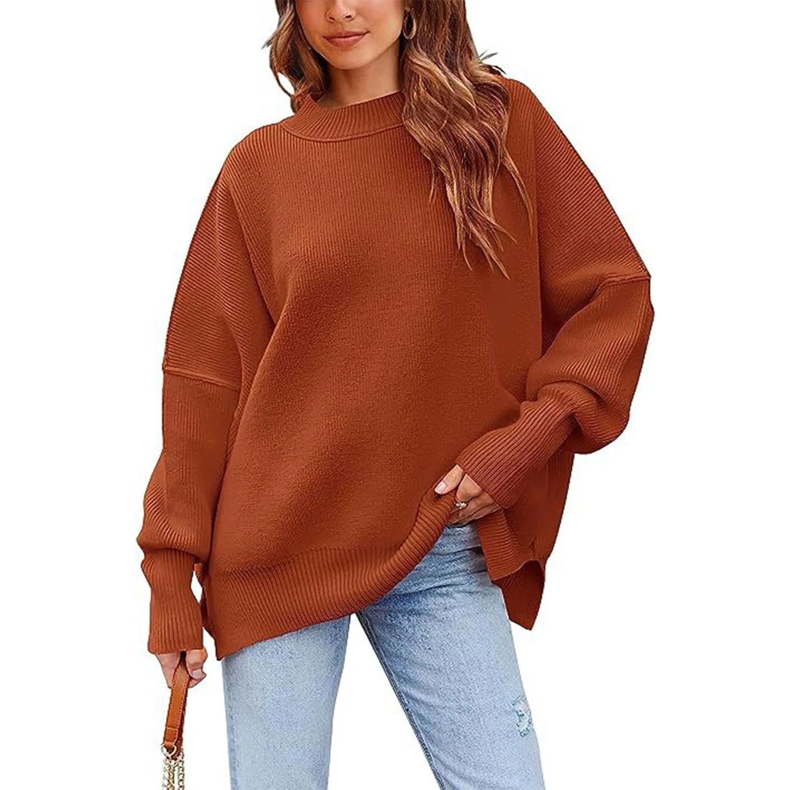 

Women'S Long Sleeve Knit Sweater Jumper Turtleneck Fall Autumn Winter Hoodies Y2k Knit Thick Warm Plush Sweatshirt кофта женская