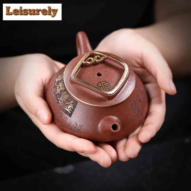 150ml Ancient Yixing Purple Clay Teapots Handmade Dunhuang Apsaras Pot Raw Ore Downhill Mud Kettle Zisha Teaset Teaware Supplies