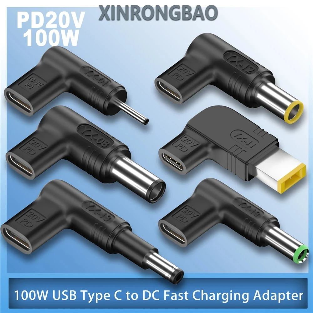 100W USB Type C to DC Fast Charging Adapter Plug Connector Universal USB C Laptop Charger Converter for Dell Asus Hp Acer Lenovo power adapter type c charging dock connectors