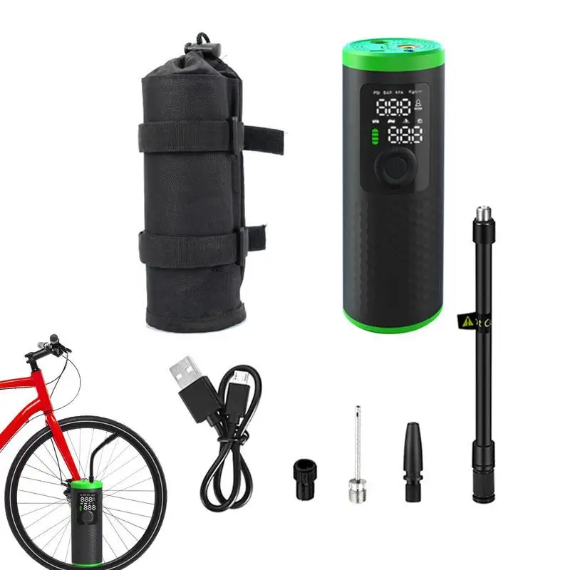 

Wireless Air Pump For Bike Mini Electric Air Pump Portable Tire Pump 150PSI Multifunctional Bike Pump With LED Light Cordless