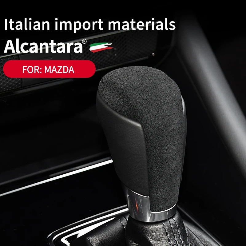 

Car Alcantara Interios Gear Stick Lever Shifter Knob Cover Cap For Mazda Atenza 2014-2020, CX-3 CX-4 CX-5 CX8 2019 2020