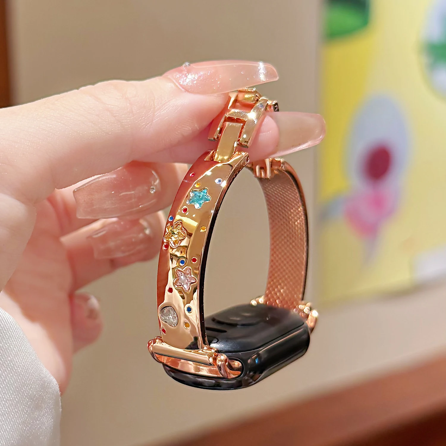 Elegant Sparkling Metal Strap for Smartwatches - Universal Fit for 18/20/22mm