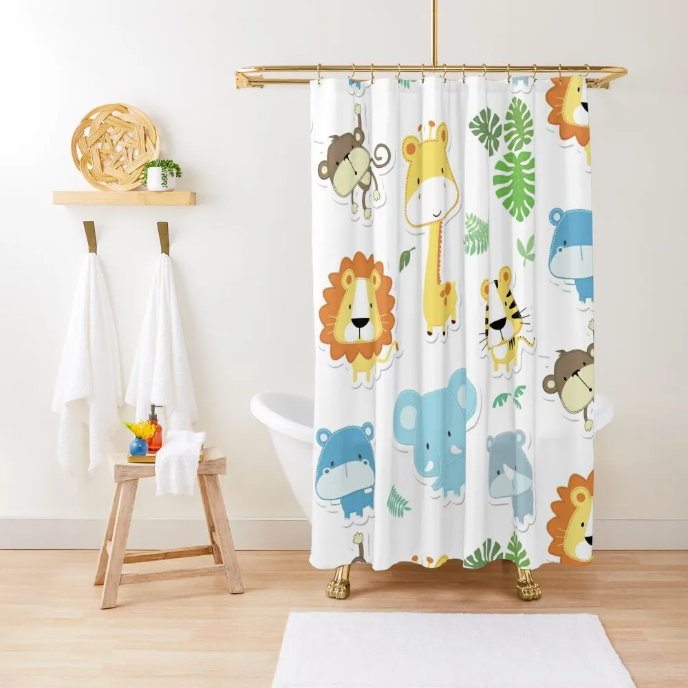 Little Baby Animals Shower Curtain Shower Waterproof Cute Shower Bathroom Accessorys Curtain