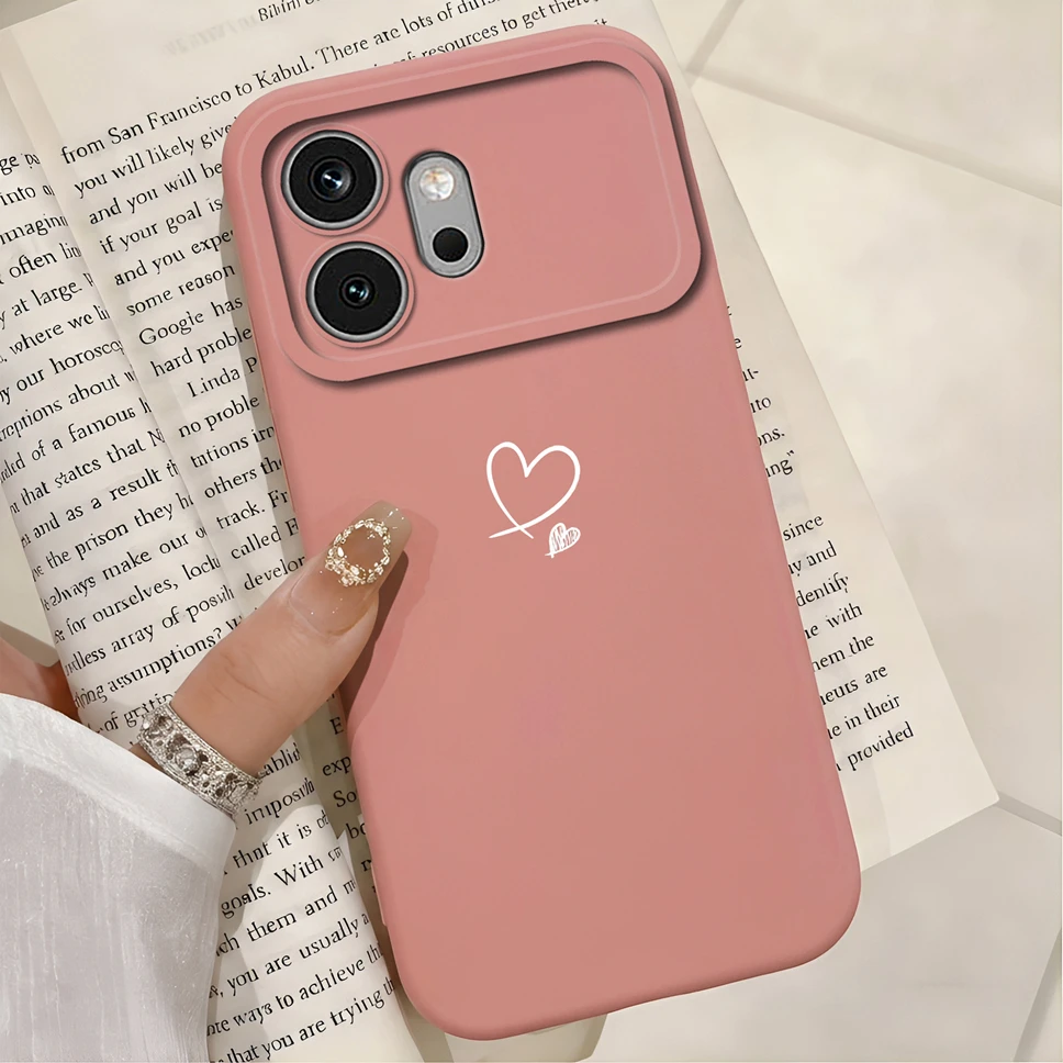 Multicolor Hearts Print Liquid Silicone Soft Shockproof Protective Phone Case