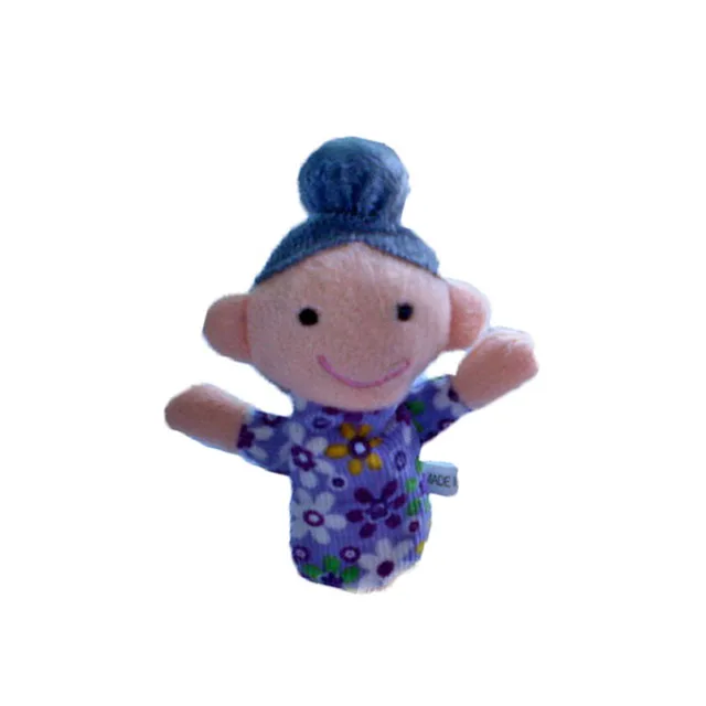 6-Piece Children's Soothing Toy Family Finger Doll Plush Toy 5