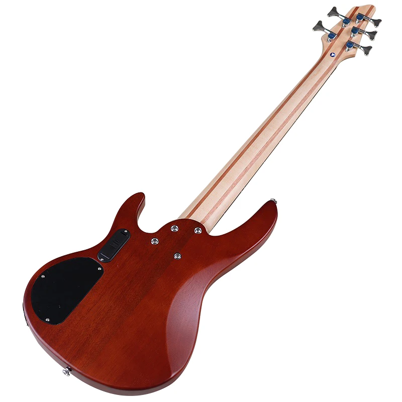 Electric Bass Guitar 5 Strings Right hand with frets Matte Electric Bass Guitar 43inch Hickory Wood Top solid okoume wood body bass guitar