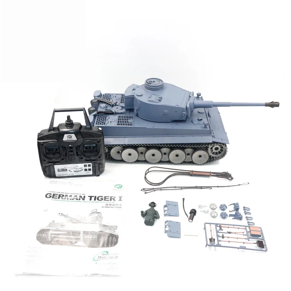 Henglong 3818-1 Tiger RC Tank Model World War II German Tiger I Heavy Tank Crawler Metal 1:16 Simulation Remote Control Car Toy 6
