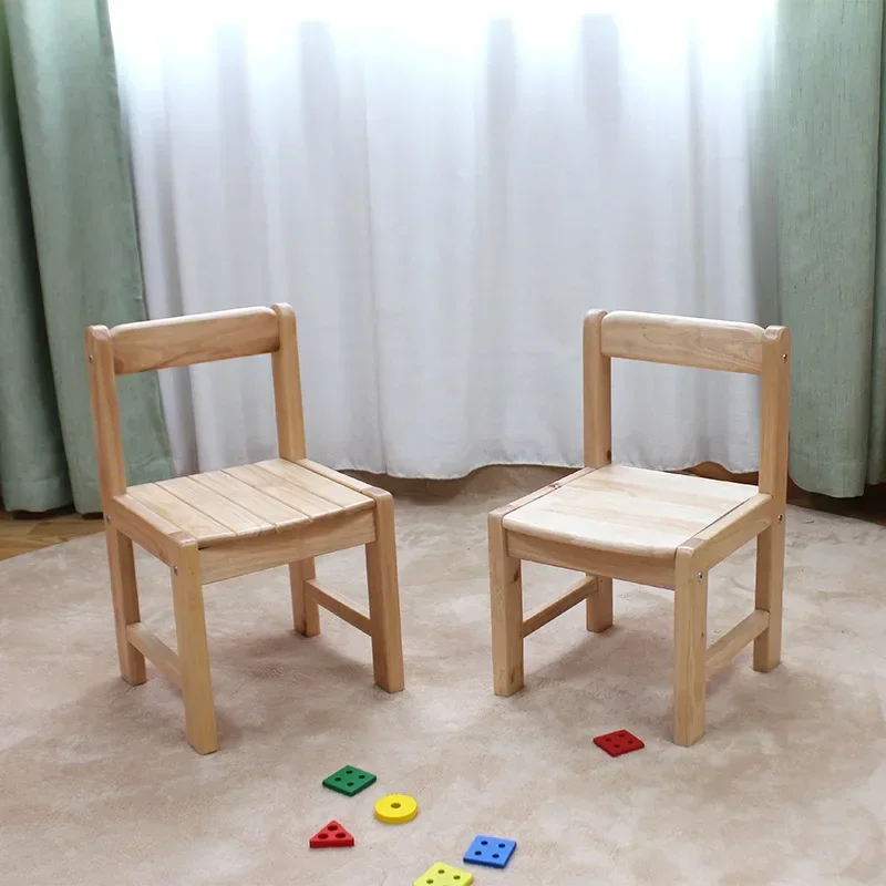 Home Furniture Kindergarten Children's Chair Learning Writing Stool Solid Wood Student Early Education Nursery Baby Back Chair S
