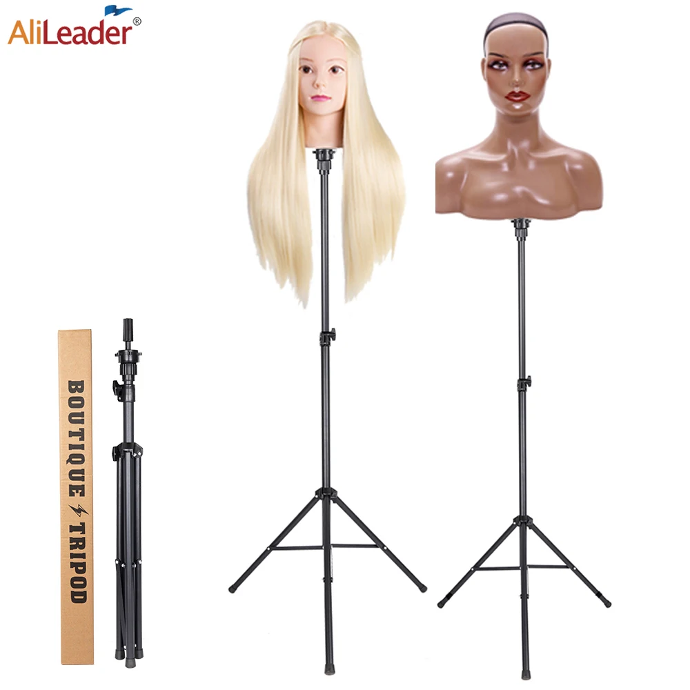 Black Goden Wig Tripod 125cm 140cm Adjustable Metal Wig Stand Tripod for  Making Wigs & Hold Mannequin Head