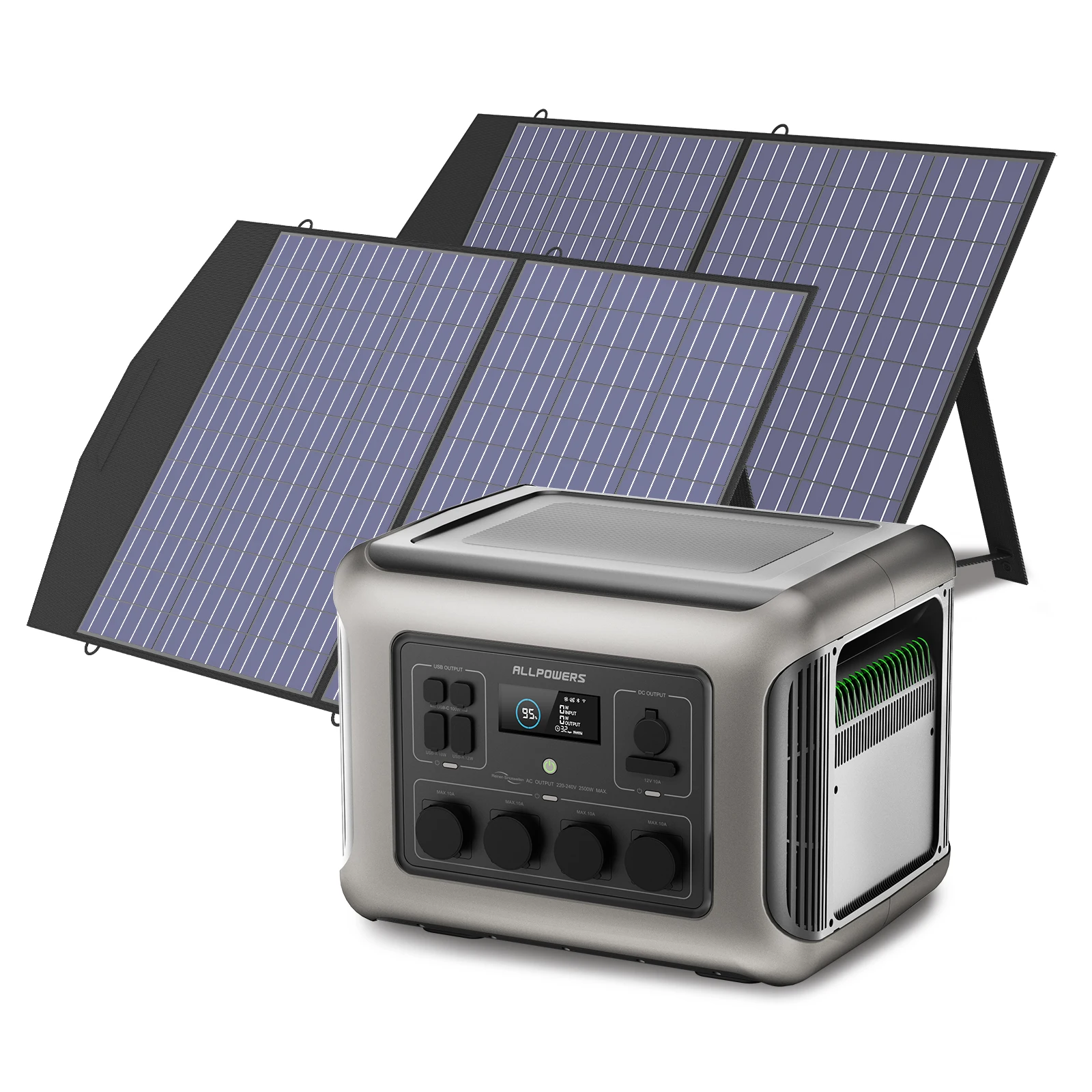 ALLPOWERS R2500 Solar Generator 2500W (4000W Peak), 2016Wh LiFePO4 Portable Power Station with Solarpanel 4 AC Outlets for Home 1