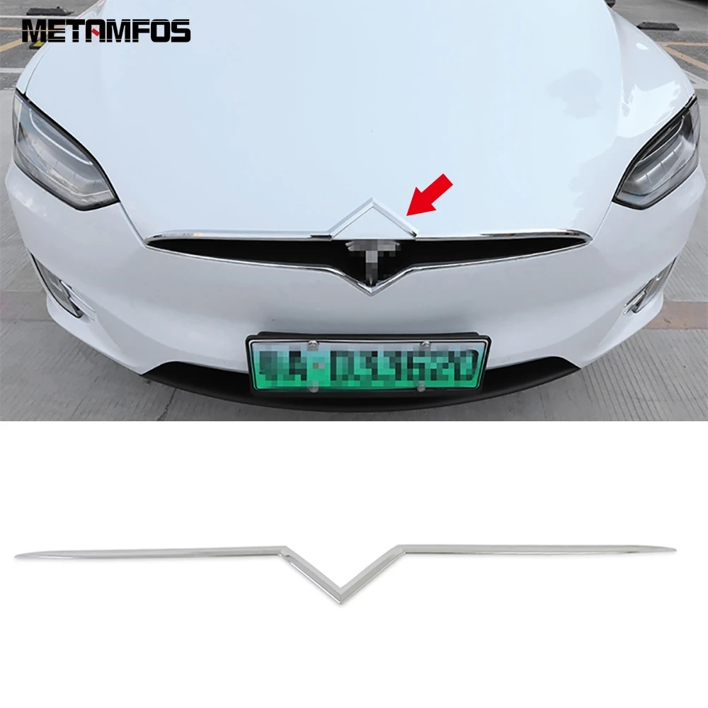 

Передняя решетка радиатора переднего двигателя из углеродного волокна для Tesla Model X 2016-2020 2021, решетка гриля, полоса, крышка капюшона, наклейка для отделки, автомобильные аксессуары