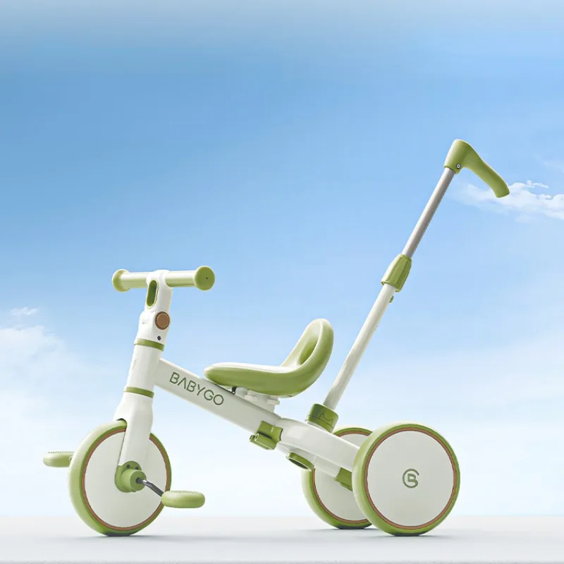 4-in-1 Children's Tricycle Sliding Walkers,Baby Handcart 3 Wheel Bicycle,1-3 Year Lightweight Balancing Bike Child Bikes