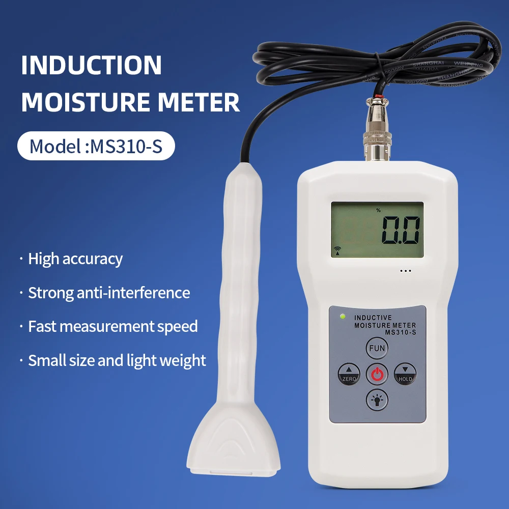 

MS310/MS310-S Digital Wood Moisture Meter Concrete Moisture Content Tester Paperboard Paper Humidity Detector Tester