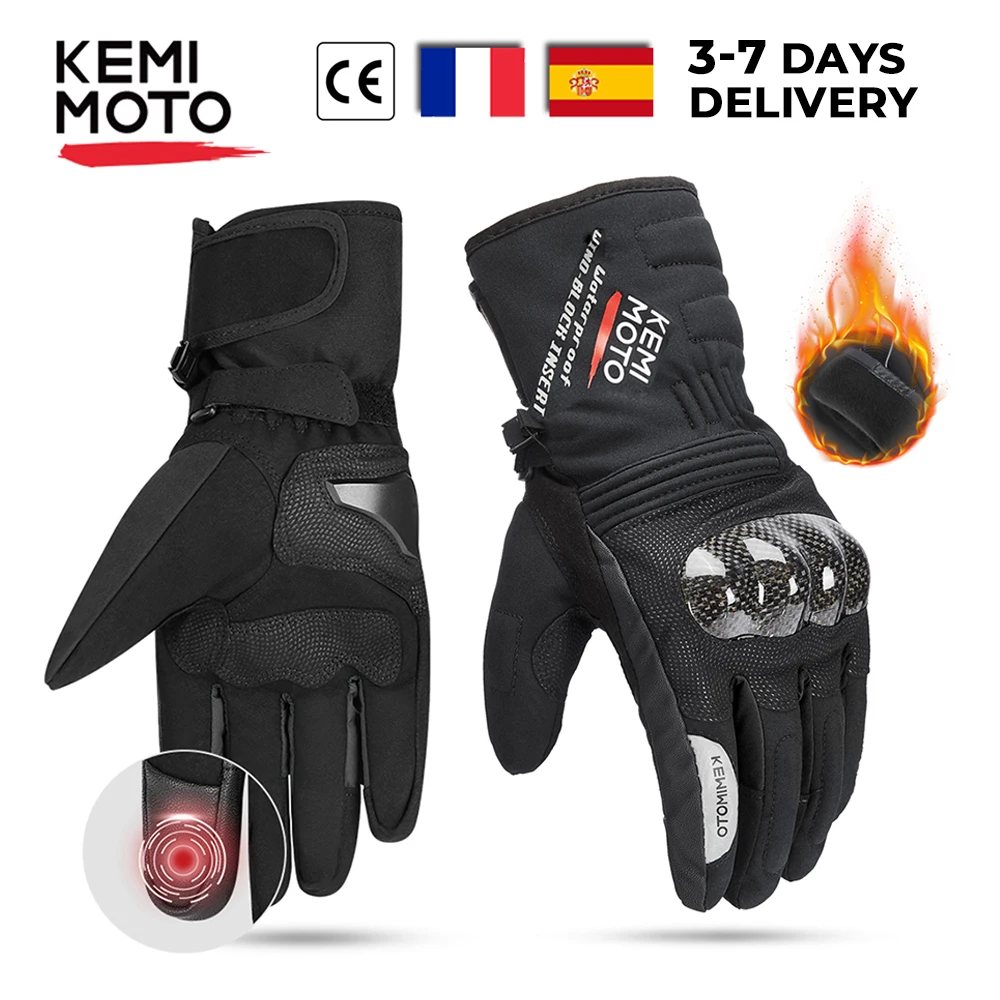 KEMIMOTO CE Motorcycle Gloves Winter Waterproof Warm Moto Guantes Touch