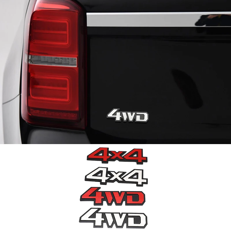 4X4 4Wd Logo Car Rear Trunk Emblem Sticker Per Jeep Wrangler Renegade Compass Liberty Auto Body Decal Accessori Esterni