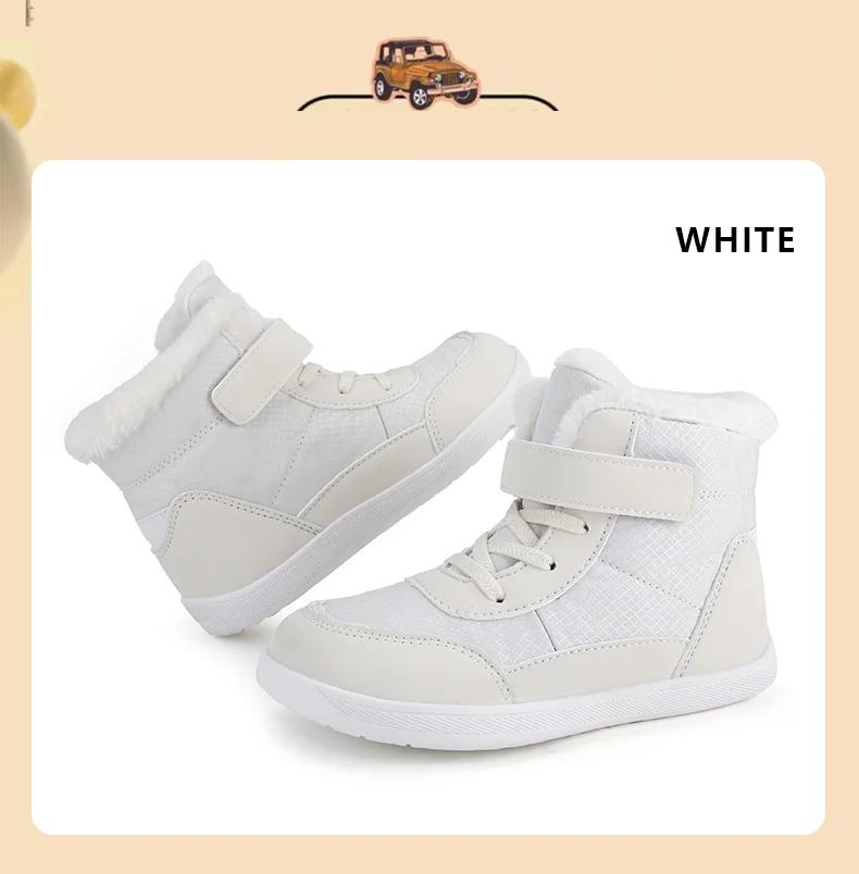 2024 Winter Children Plush Waterproof Fabric Non-Slip Boys Girls Shoes Rubber Sole Snow Fashion Warm Outdoor Boots_voghion.com