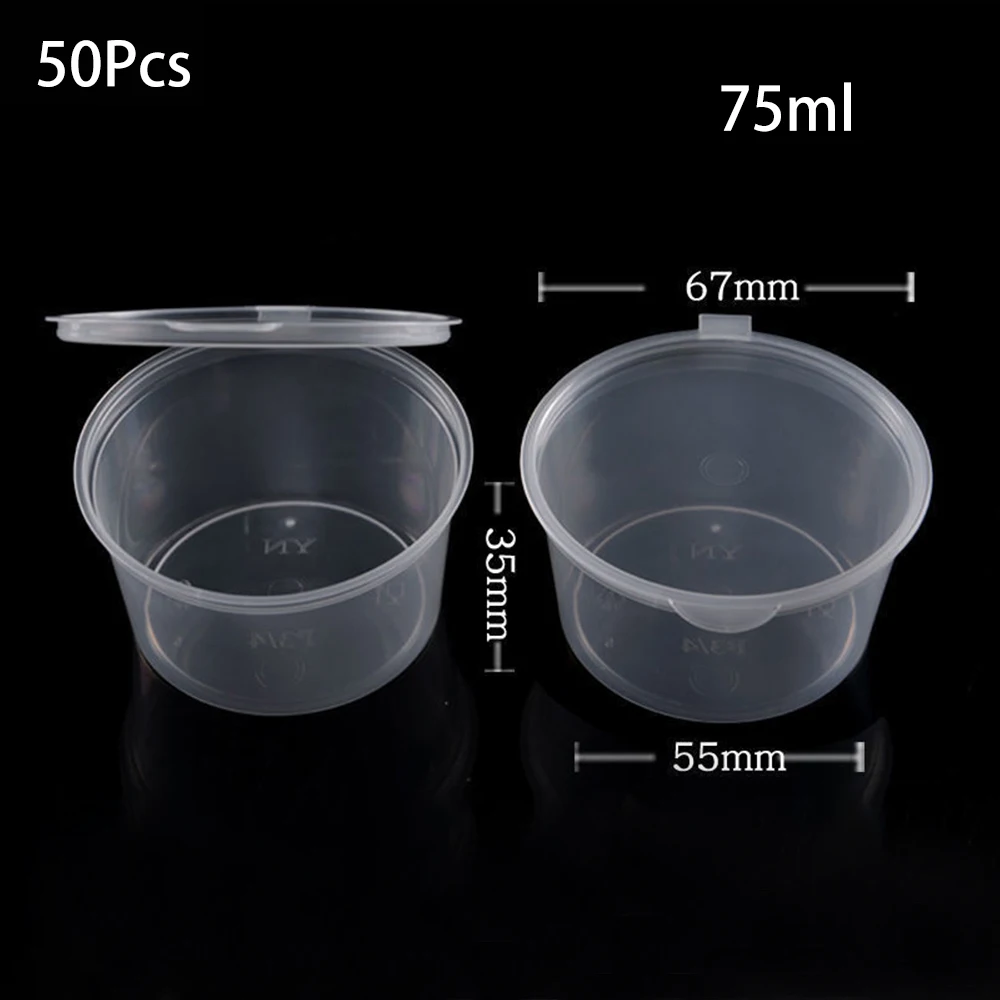 4pcs Food Sauce Cup With Transparent Lid, Multi-functional Mini Sauce Box  Used For Sealing Seasonings, Snacks, Etc. - Kitchenware