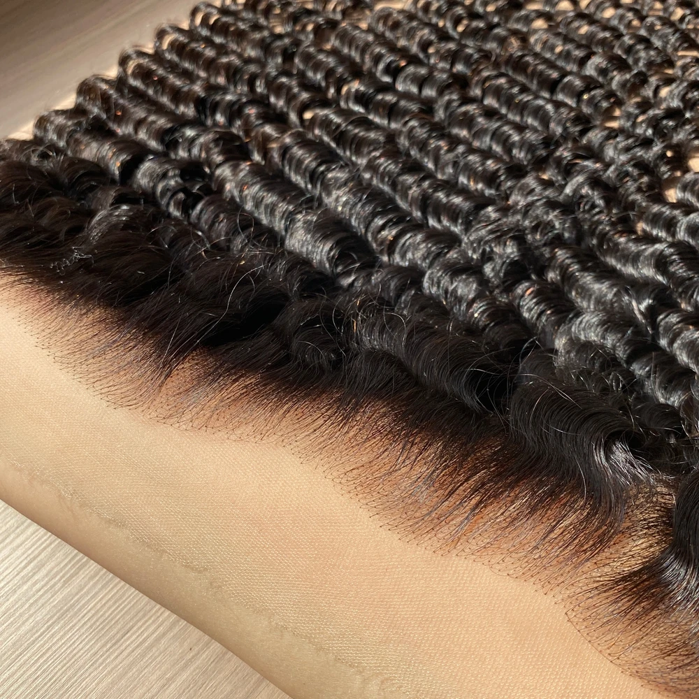 Deep Wave Skinlike HD Lace 13X4 Ear to Ear Lace Frontal Closure Melt SkinsPre-Plucked Invisible HD DDEEP Wave Human Hair