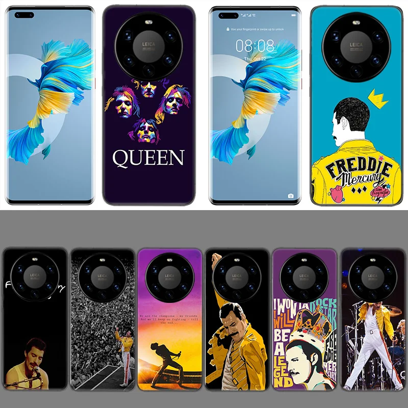 Rock Funky Freddy Mercury Queen Coque Custodia Per Huawei Phone P40 P30 Lite P50 P20 P10 Mate 40 30 20 10 Pro Tpu Cover Trasparente