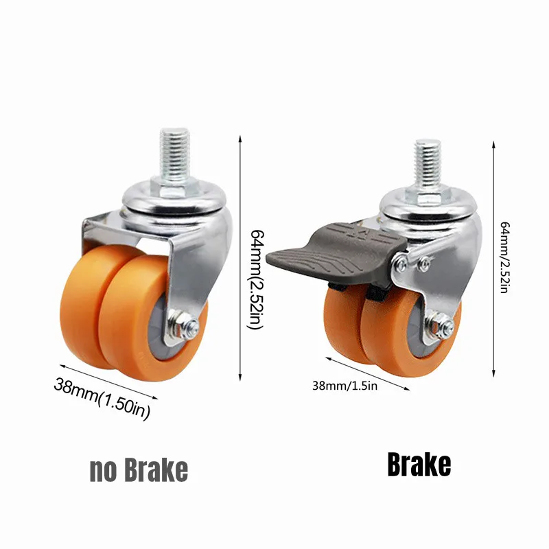 universal double row nylon caster wheels silent 01