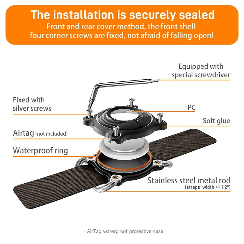 Vothoon Waterproof Case for Apple Airtag Protective Case Cover for Dog Cat Locator Tracker Anti lost Device Keychain 6