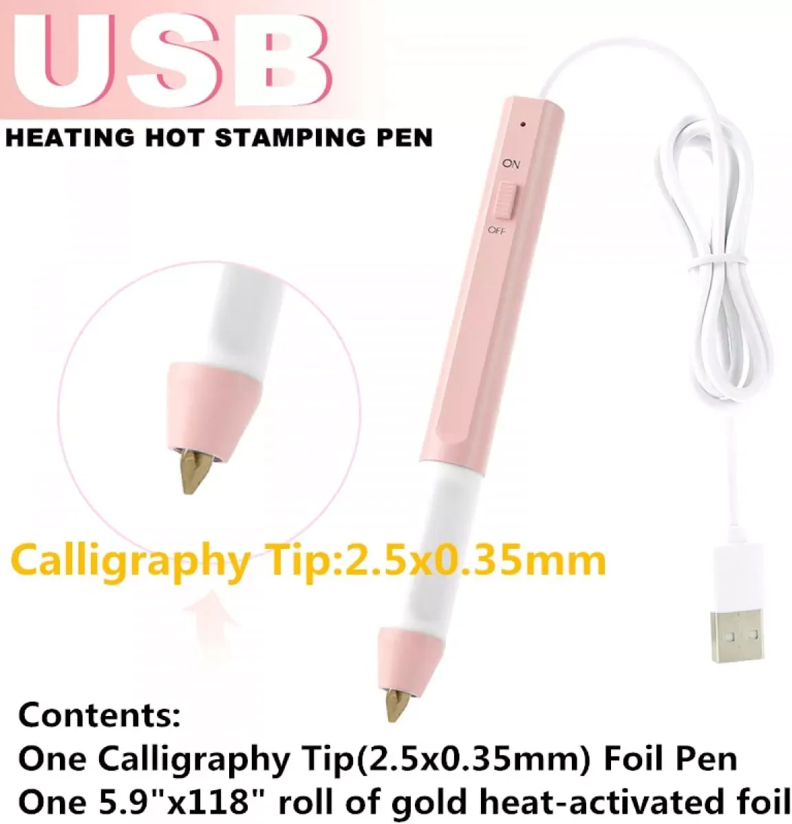 Heated Hot Foil Pen with 3 Head Electric Foil Quill Invitation Tool Kit  Apply Foil to Scrapbook Handmade Craft Foil Roll - AliExpress