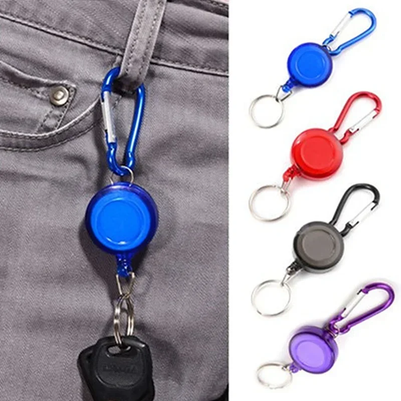 

1PC Retractable Pull Keychain Badge Reel ID Lanyard Name Tag Card Holder Reels Recoil Belt Key Ring Chain Clips New