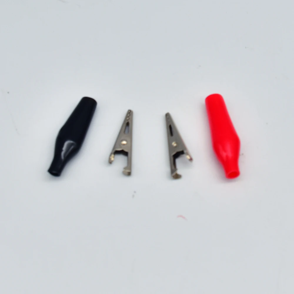 Alligator Clips 20pcs 28MM Metal Alligator Clip G98 Crocodile Electrical Clamp Testing Probe Meter Black Red with Plastic Boot Car Auto Battery