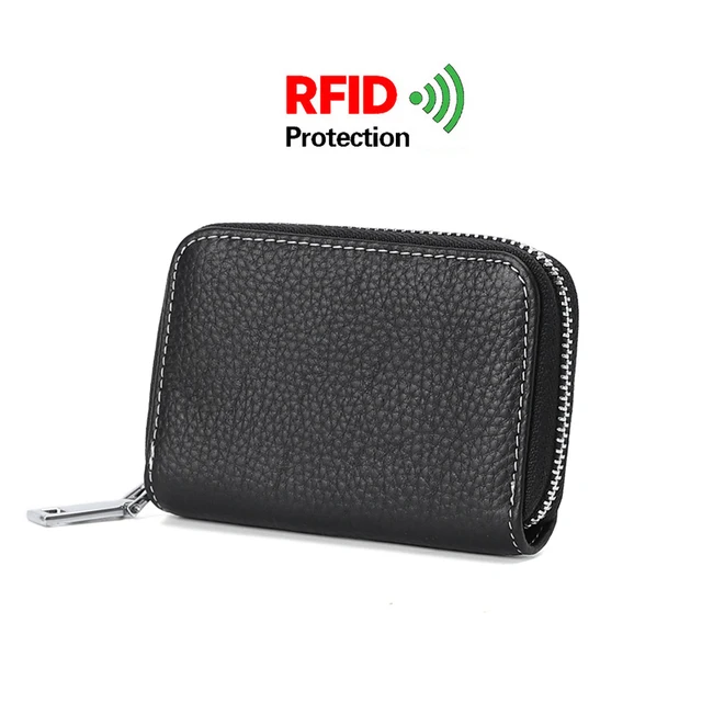 Men's Genuine Leather Slim Wallet – Compact Card Holder & Coin Purse