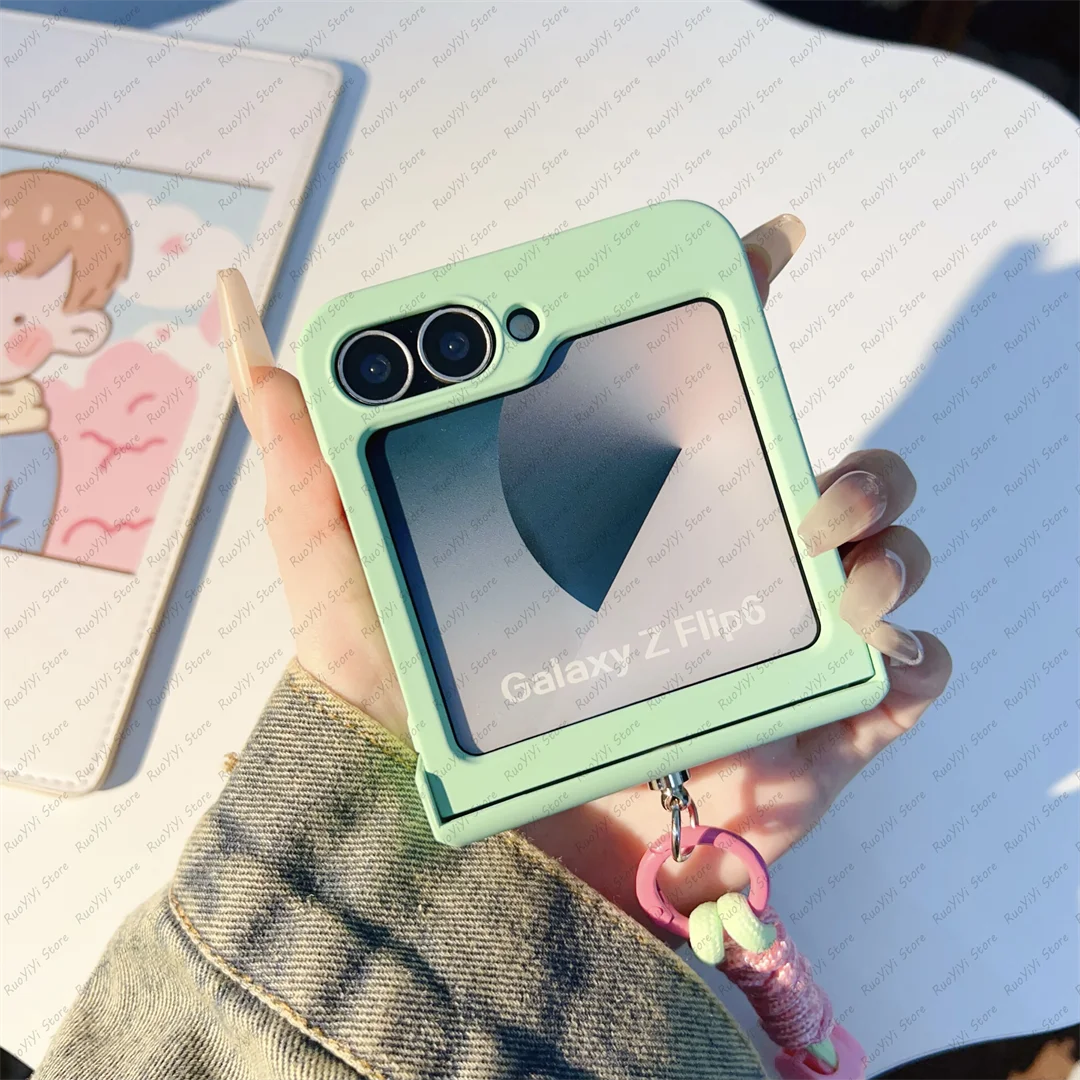 Cute Mint Green Love Heart Portable Rope Phone Case Cover