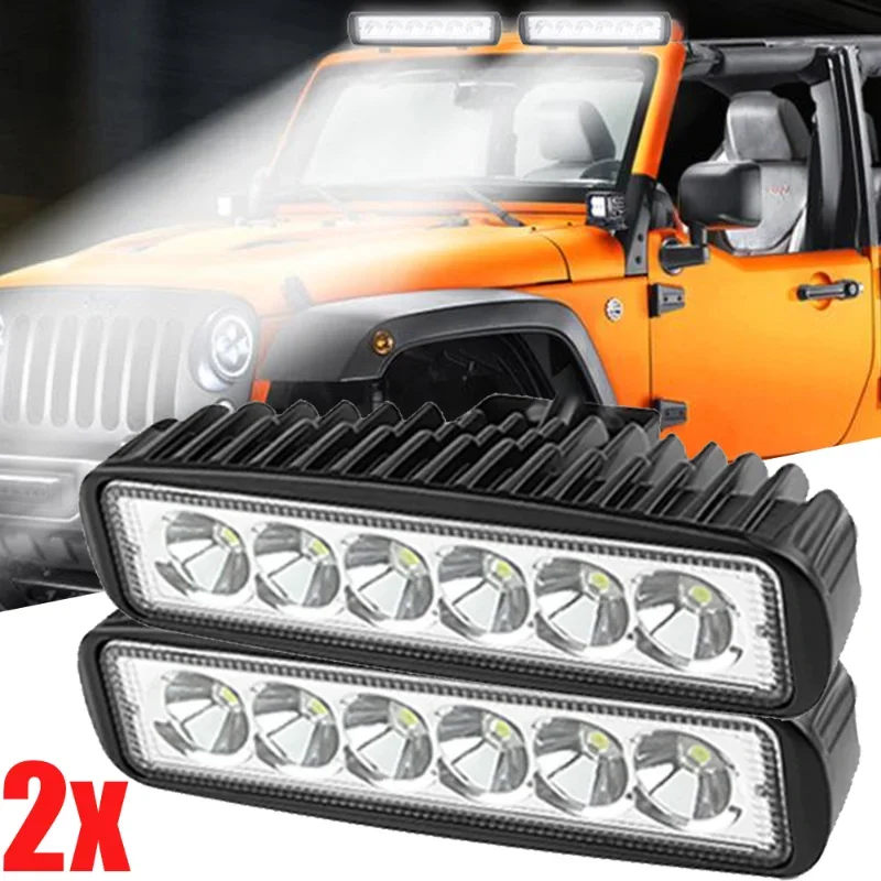 6LED18WWorkLightDRLCarOffroadHighBrightnessSpotlight