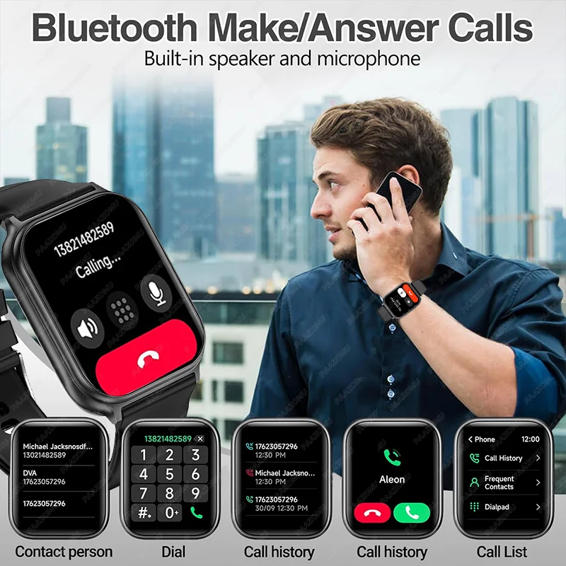 2026 New sports smartwatch 700mAh battery fitness tracker IP68 waterproof heart rate Bluetooth call smartwatch Men's and Women's 2