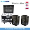 Blueshow Ti Powder 1pcs Cold Spark Machine 750w or 1 empty case Fountain Sparkular Wedding Christmas Stage Light Sparkler Sink 1